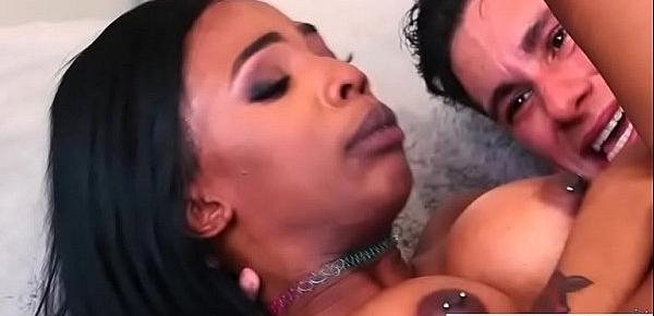  Sarah Banks horny ebony ride cock in sex tape